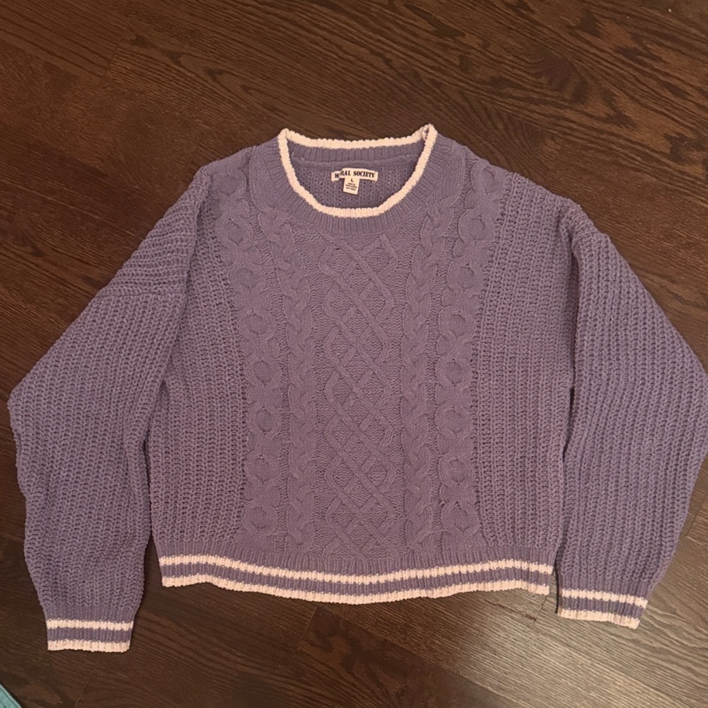 Lavender Cable Knit Sweater